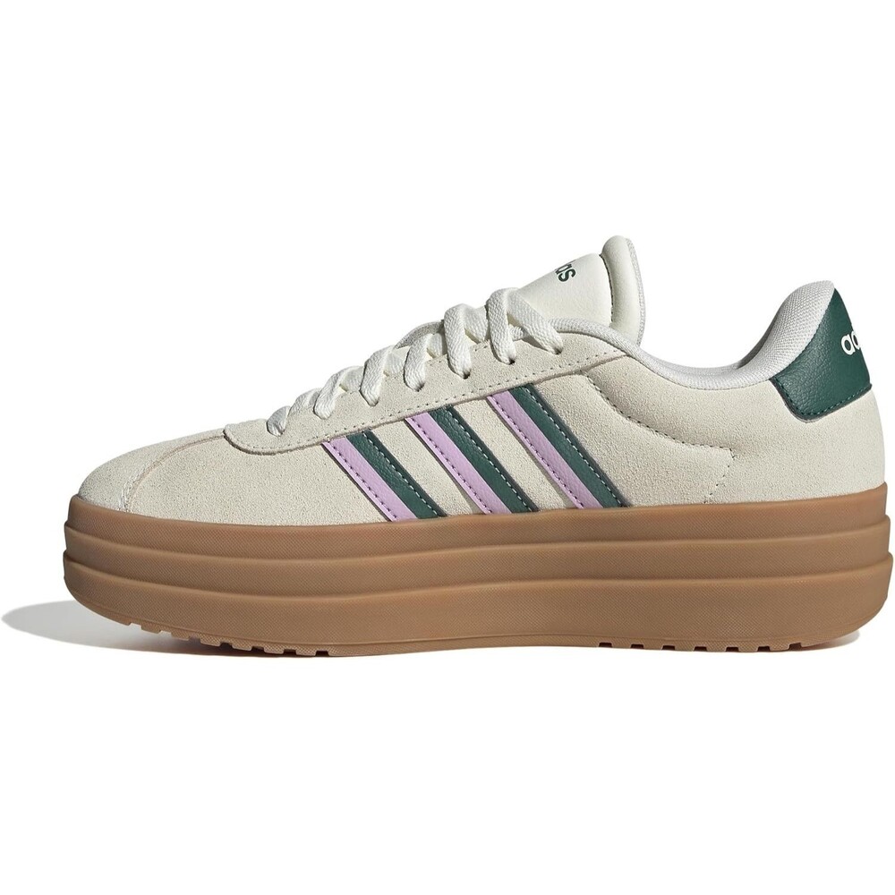 adidas Women's VL Court Bold Sneaker Off White Green Lilac Size 6.5
